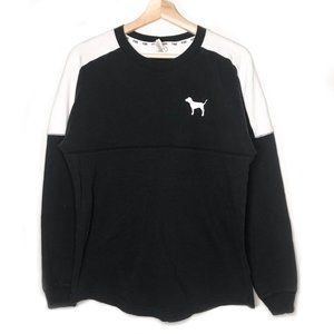 PINK Long Sleeve Black Sweater with Dog Logo
